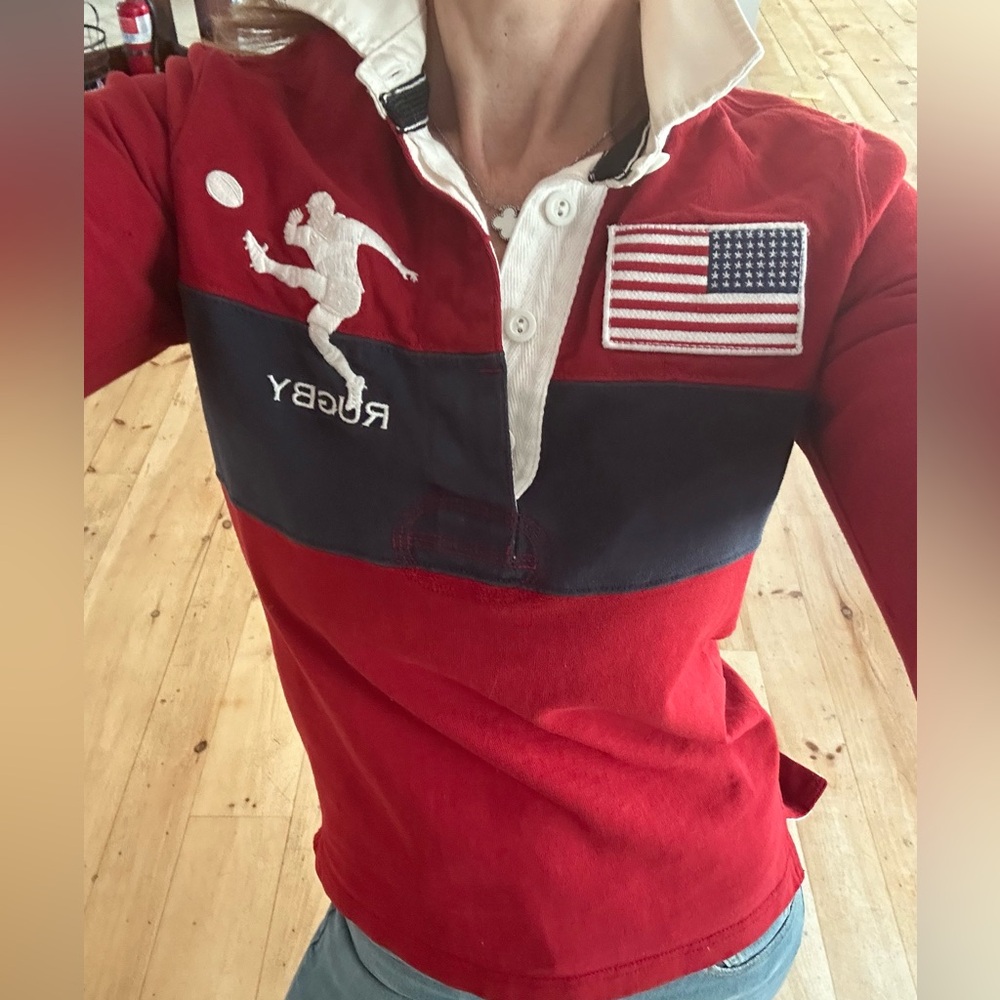 RARE RUGBY RALPH LAUREN WOMEN’S RUGBY COLLARED SHIRT – USA EDITION (2004) $198 - Picture 4 of 15